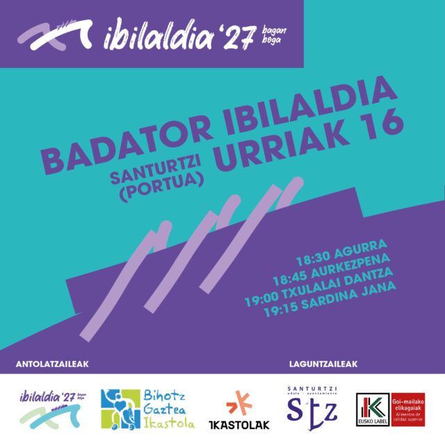 Datorren urriaren 16an Portua zeharo piztuko dugu! 🚀 Santurtziko itsas airea, euskal kultura, dantzarako gogoak eta giro paregabea batera. Ibilaldia ‘27ren aurkezpen ofiziala egingo dugu, eta ziurtatzen dizugu ez dela ekitaldi soil bat izango... Benetako festa-eguna baizik! 💃🕺
📅 Urriak 16
📍 Santurtzi (Portua)
EGITARAU BIZIA:
🎺 18:30 Agurra – Hasiera bikaina emateko!
🎤 18:45 Aurkezpena – Zer datorren jakiteko!
💃 19:00 Txulalai dantza – Gorputza mugiarazteko eta elkarrekin dantzatzeko!
🐟 19:15 Sardina jana – Giroa gozo-gozo uzteko!
Presta zaitezte, lagunak elkartu eta etorri Portura euskal festaz gozatzera.
Santurtzin elkar ikusiko dugu!
Bagan boga, denok batera! 🌊✨
