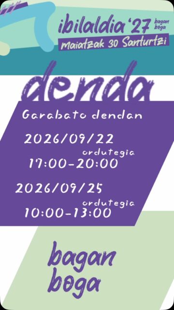 Aupa, koadrila! 📣 Hemen duzue gure dendaren ordutegia. Apuntatu data hauek jada! 🗓️✍️
✨ Garabato dendan
📆 Egunak: Irailak 15
⏰ Ordutegia: Arratsaldez 17:00 - 20:00
📆 Egunak: Irailak 18
⏰ Ordutegia: Goizez 10:00 - 13:00
Ibilaldirako motorrak berotzen joateko zain izango gaituzue! 🛍️🎉
Aupa, koadrila! 📣 Aquí tenéis los días y horarios en los que estará abierta nuestra tienda para que no os quedéis sin nada. ¡Tomad nota! 🗓️✍️
✨ En la tienda Garabatos
📆 Días: 22 de septiembre
⏰ Horario: De tarde 17:00 - 20:00
📆 Días: 25 de septiembre
⏰ Horario: De mañana 10:00 - 13:00
¡Os esperamos para ir calentando motores de cara al Ibilaldia! 🛍️🎉
#Ibilaldia27 #Santurtzi #BaganBoga #Denda #Ordutegia Euskara